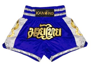 KANONG Muay Thai Shorts Sverige : KNS-141-Blå